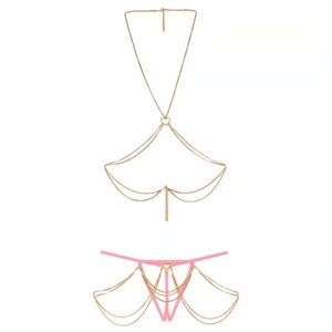 Victoria's Secret Pink and Gold Intimate Set